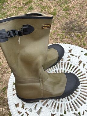 Itasca Knee-High Waterproof Rubber Boots Men's 10 Green Thinsulate Steel Shank